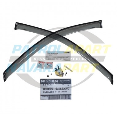 Genuine Nissan Navara D23 NP300 Single Cab Tinted Slimline Weathershield Front PAIR
