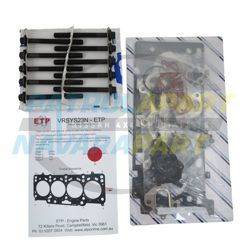 ETP VRS Gasket Set with Head Bolts Suit Nissan Navara D23 NP300